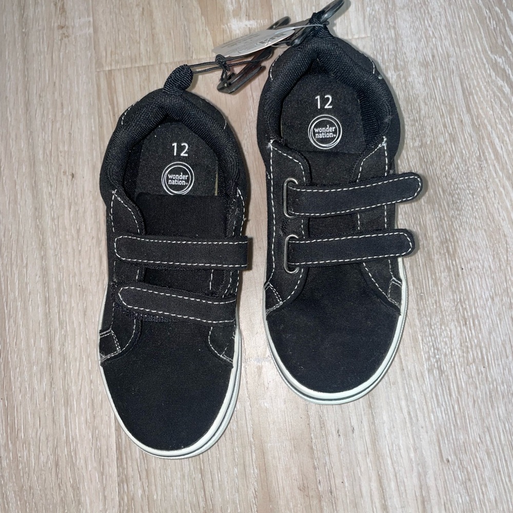 Wonder Nation Black Velcro Kids Sneakers